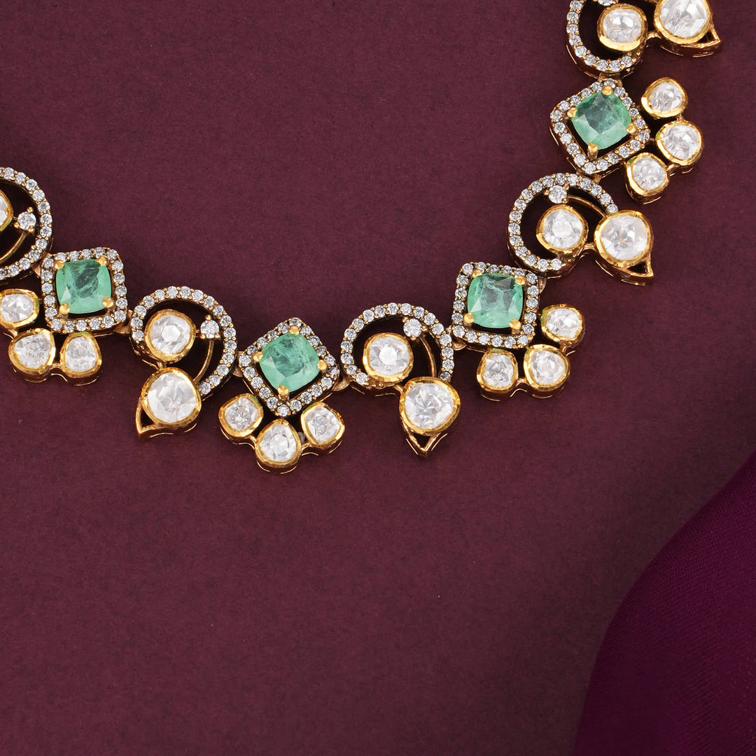 Mesmerical Moissanite Short Necklace Set