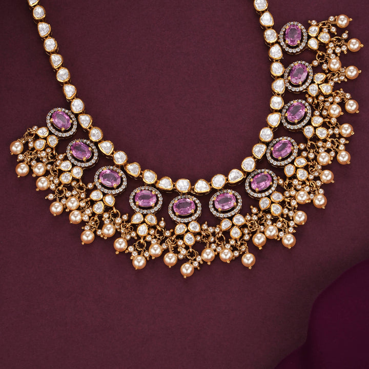Majestic Look Moissanite Short Necklace Set