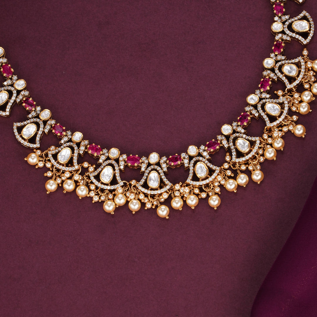Vershikaa Moissanite Short Necklace Set
