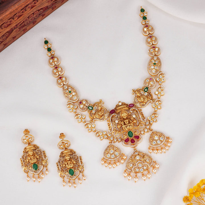 Divine Lakshmi Stone Short Necklace Set