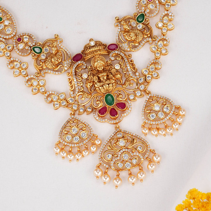 Divine Lakshmi Stone Short Necklace Set