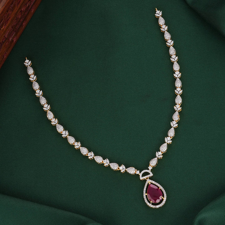 Serene Diamond Design Mini Short Necklace