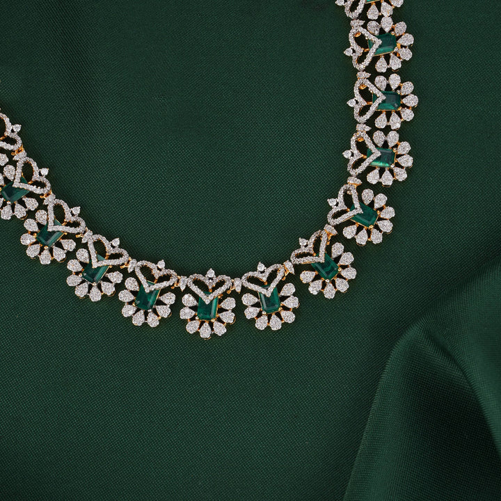 Dreamy Diamond Design Short Necklace Set