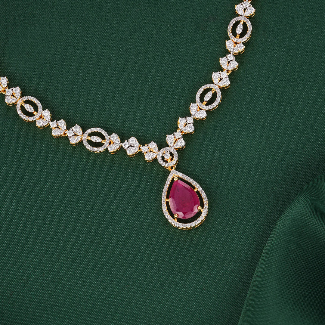 Treasure Diamond Design Short Necklace Set