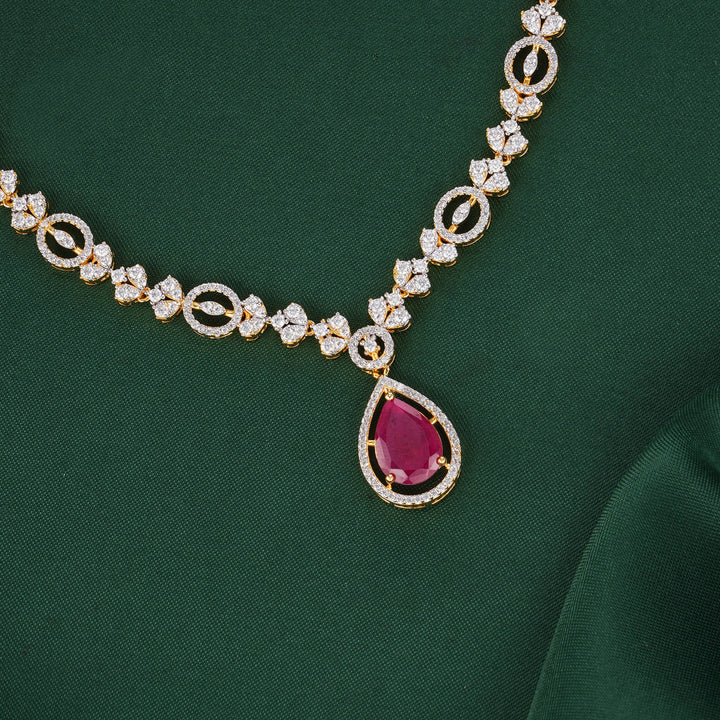 Treasure Diamond Design Short Necklace Set