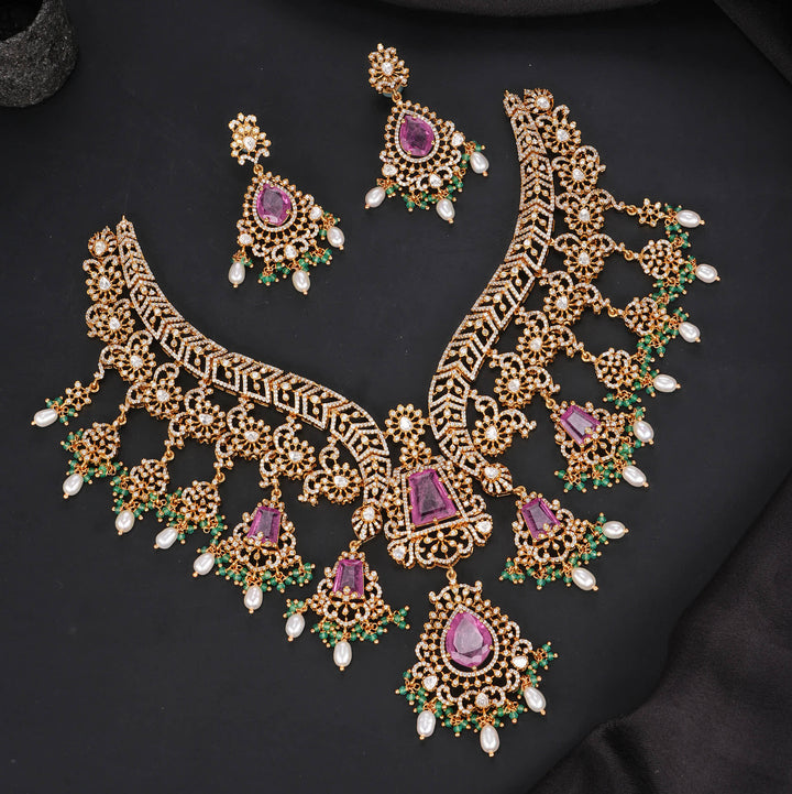 Radiant Mosaic Victorian Short Necklace Set