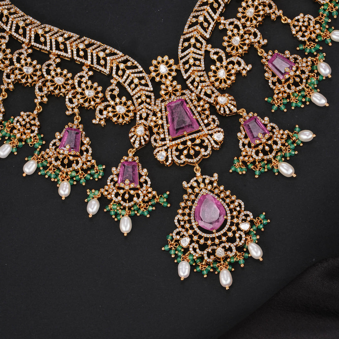 Radiant Mosaic Victorian Short Necklace Set