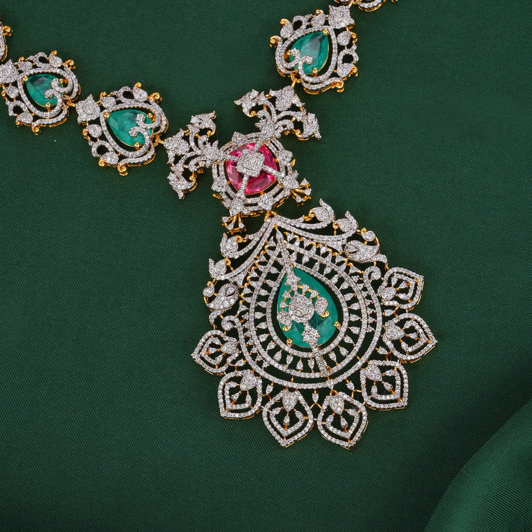 Vamika Diamond Design Short Necklace Set