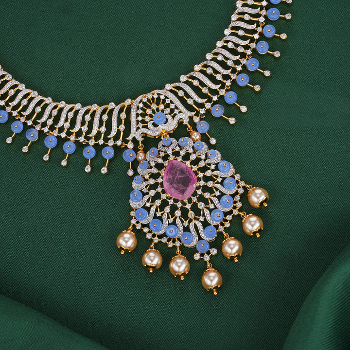 Majesty Diamond Design Short Necklace Set