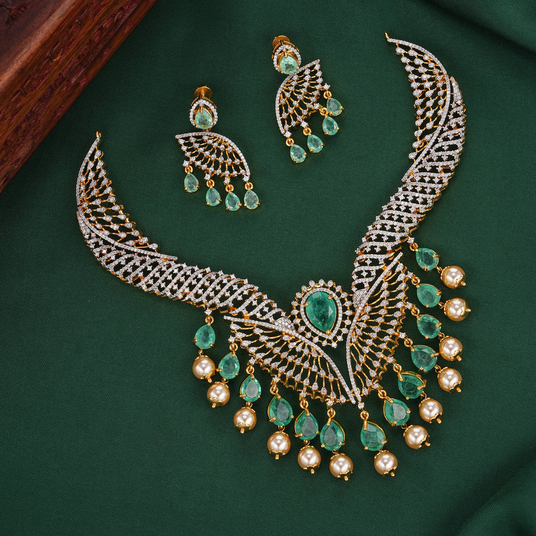 Treasure Diamond Design Short Necklace Set