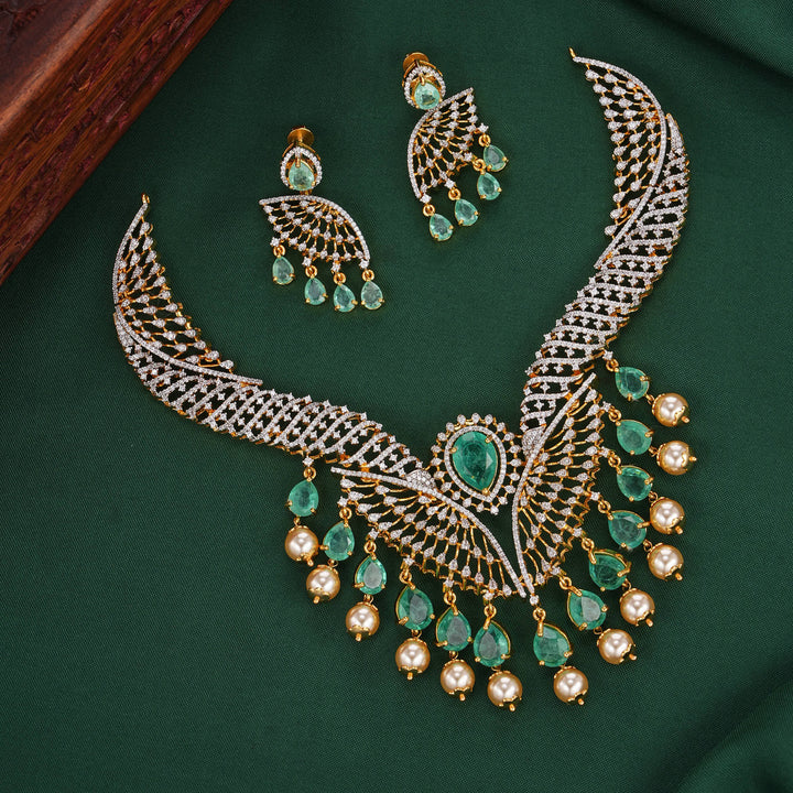 Treasure Diamond Design Short Necklace Set