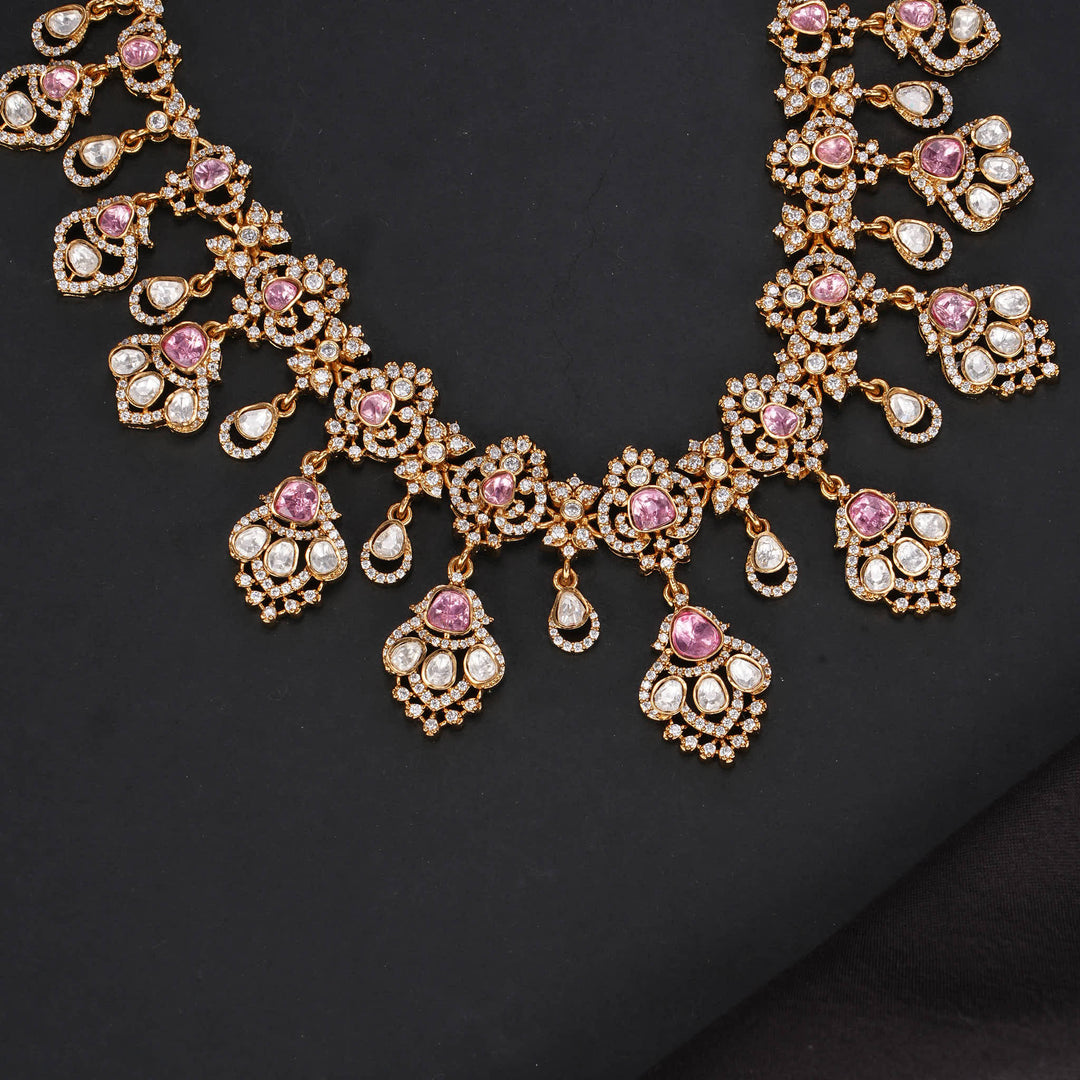 Blush Pink Victorian Short Necklace Set
