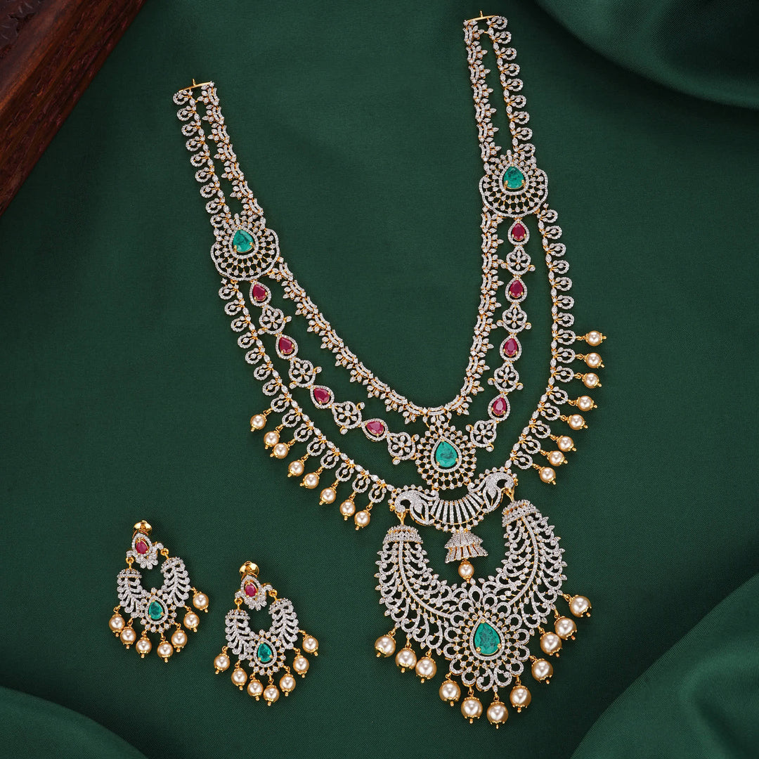 Spectrum Royale Diamond Design Long Necklace Set