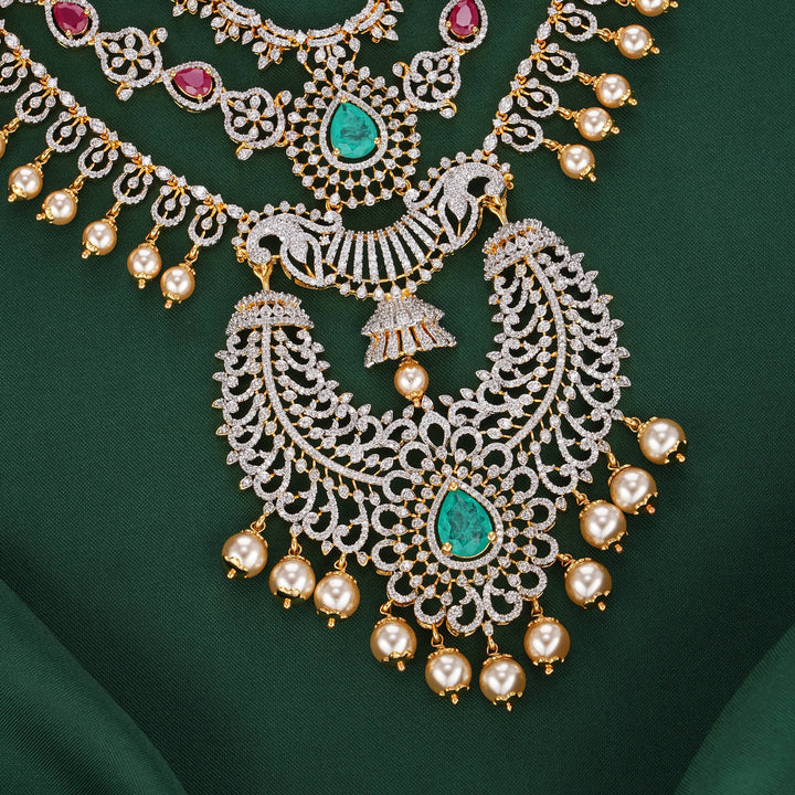 Spectrum Royale Diamond Design Long Necklace Set