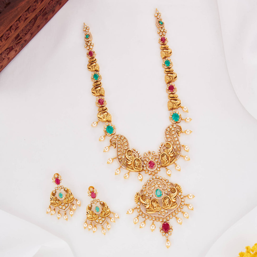 Peerless Art Stone Long Necklace Set