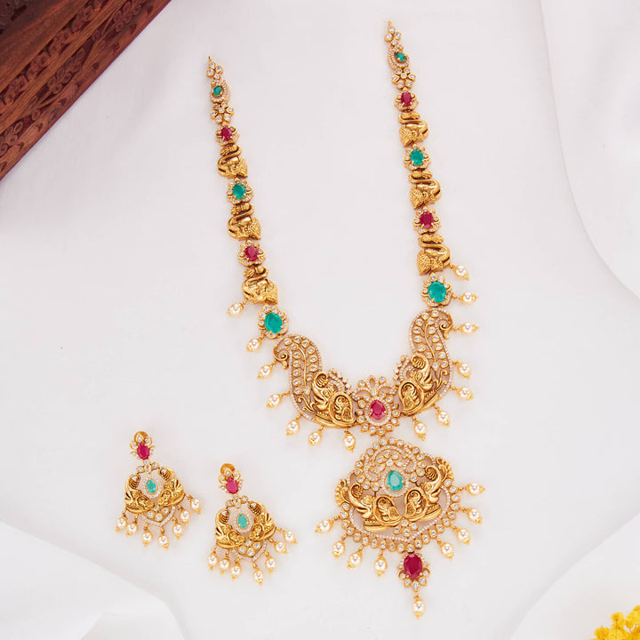 Peerless Art Stone Long Necklace Set