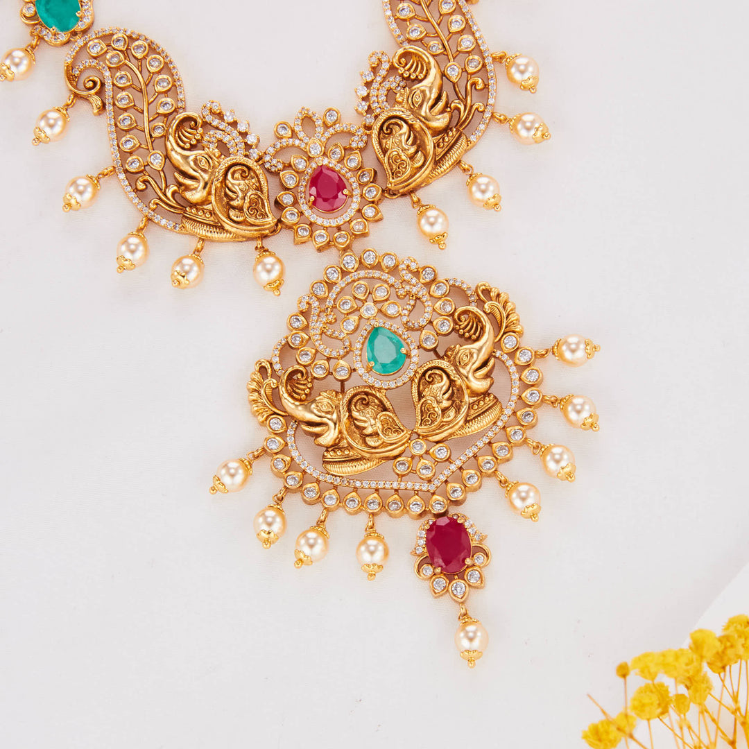 Peerless Art Stone Long Necklace Set