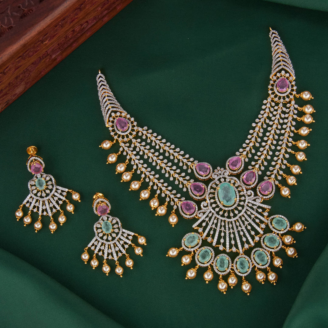 Vibrant-Hued Avikam Short Necklace Set