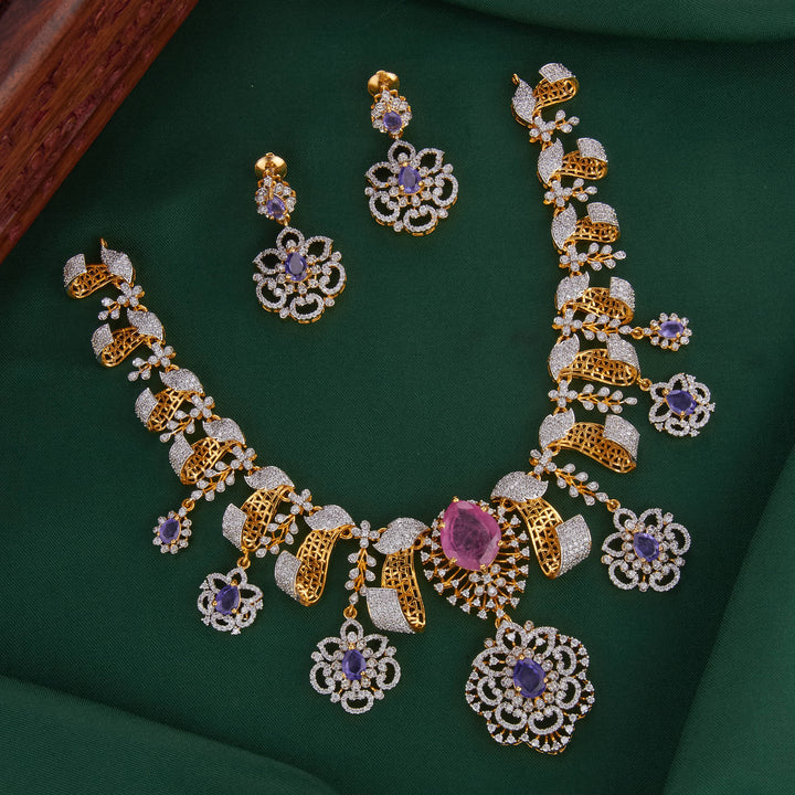 Orchid-toned Avikam Short Necklace Set