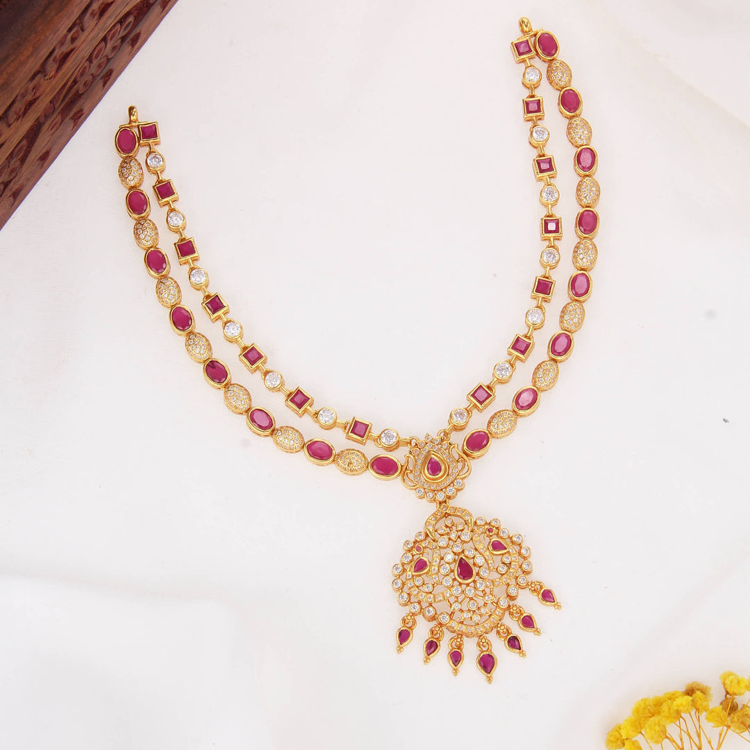 Classic Art Stone Short Necklace