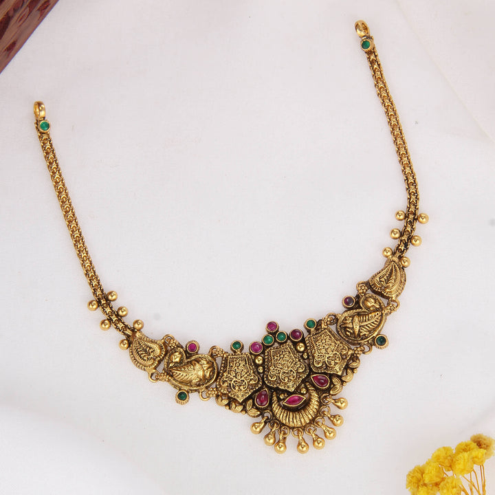 Meticulously Engraved Nagas Mini Short Necklace
