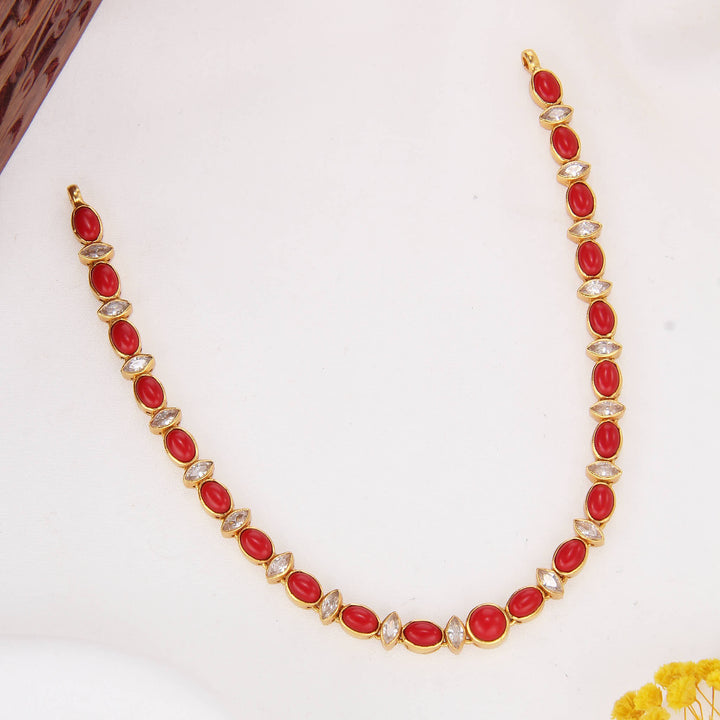 Vibrantly Elegant Stone Short Necklace