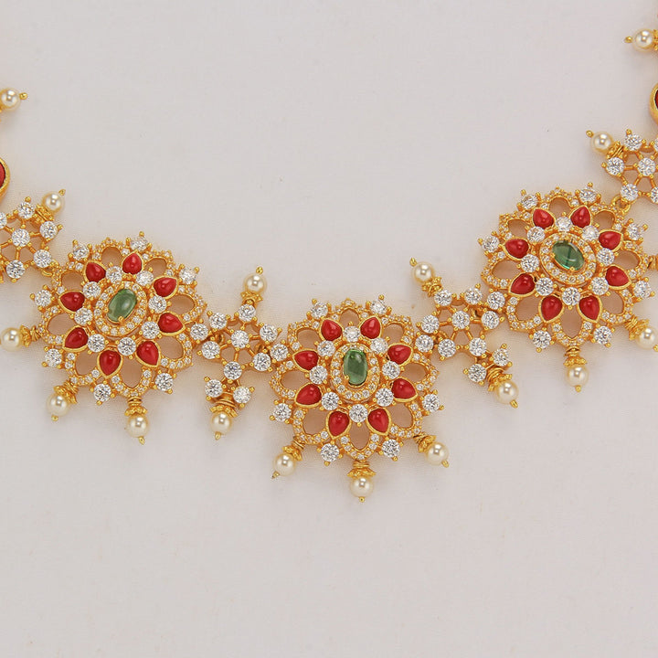 Coral Short Necklace Set