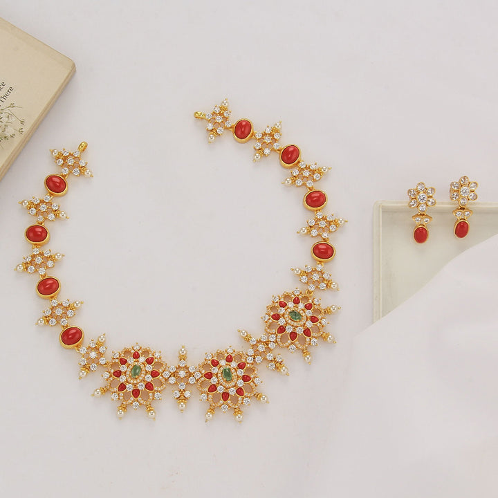 Coral Short Necklace Set