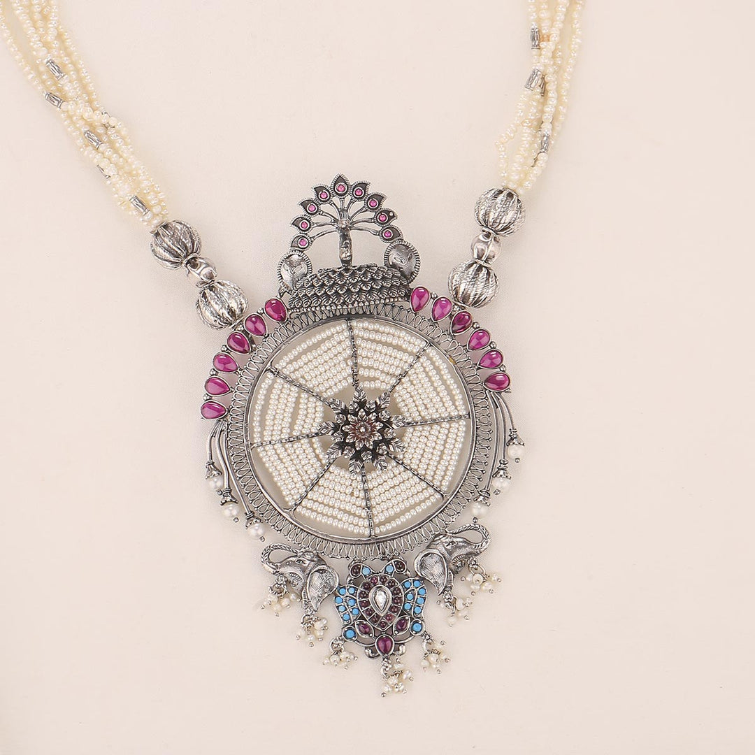 Nisha Oxidised Long Necklace