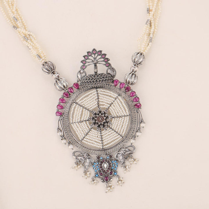 Nisha Oxidised Long Necklace