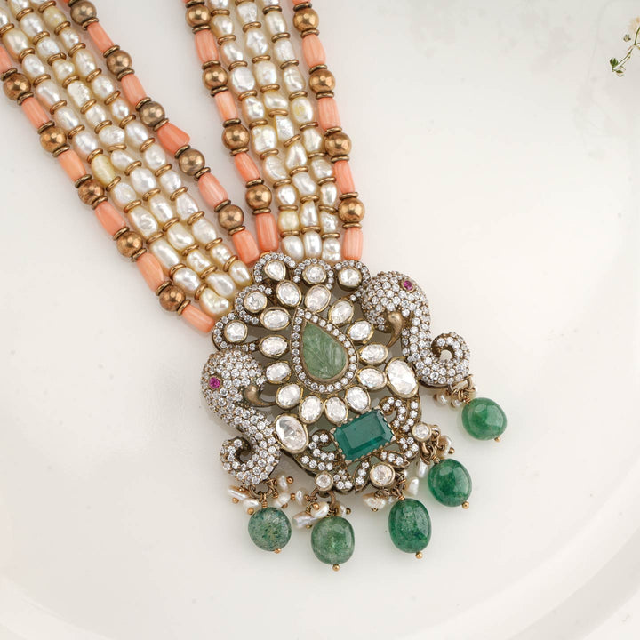 Yasir Coral Victorian Long Necklace