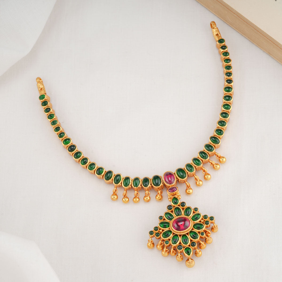 South Indian Naan Patti Laxmi Necklace Designs One Gram Gold Jewelry  NCKN1874