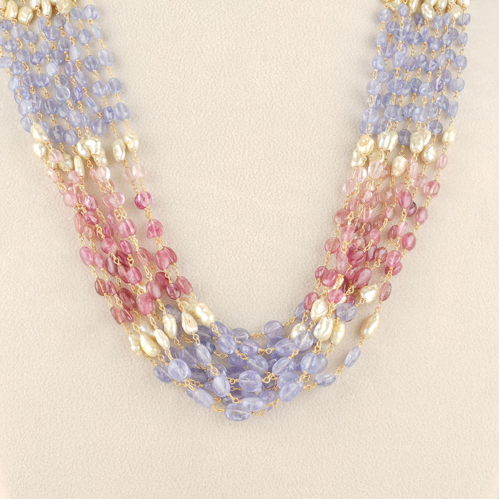 Multitour Beads Long Necklace