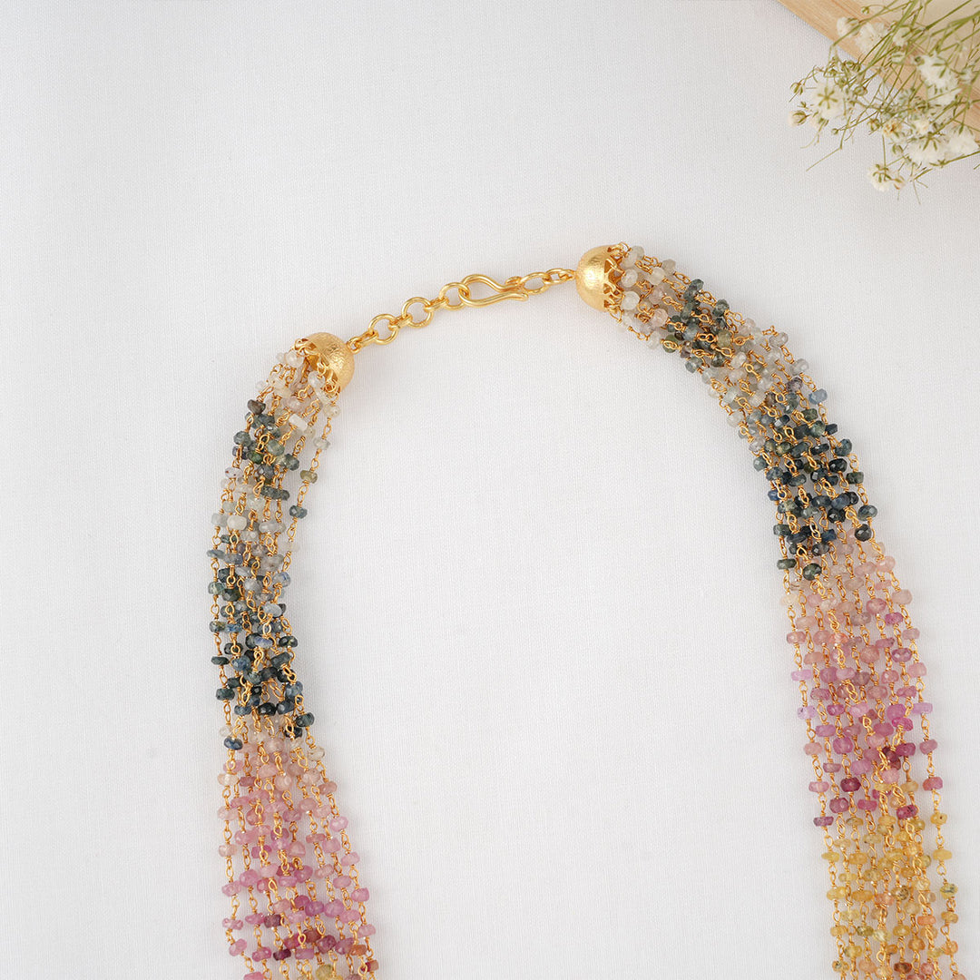 Multi Sapphire Beads Necklace