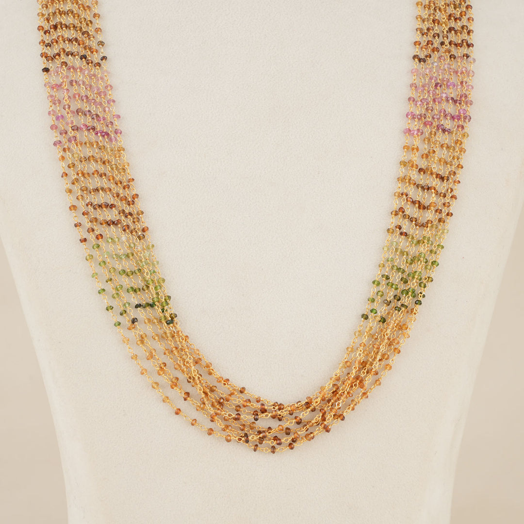 Multi Tourmaline Beads Necklace