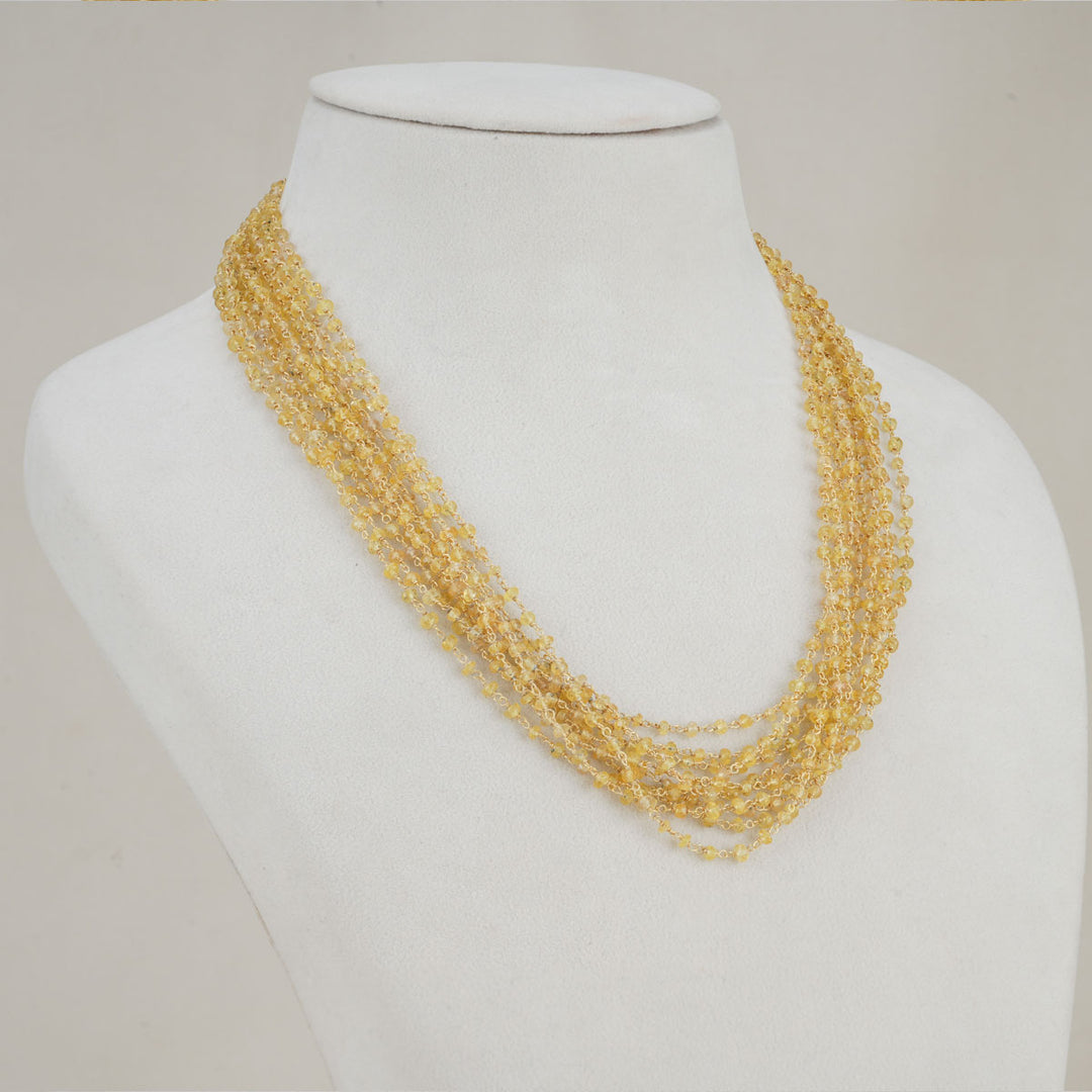 Yellow Sapphire Beads Necklace