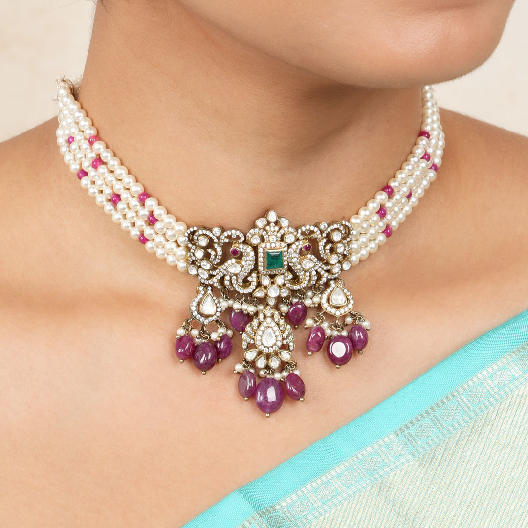 Advish Victorian Beads Choker Set - Main Image
