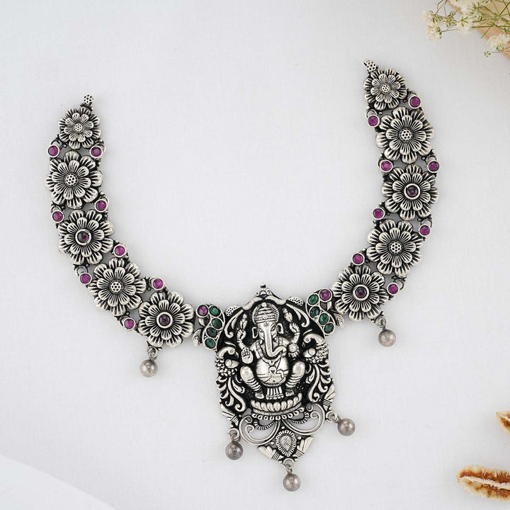 Kasni Divine Oxidised Necklace