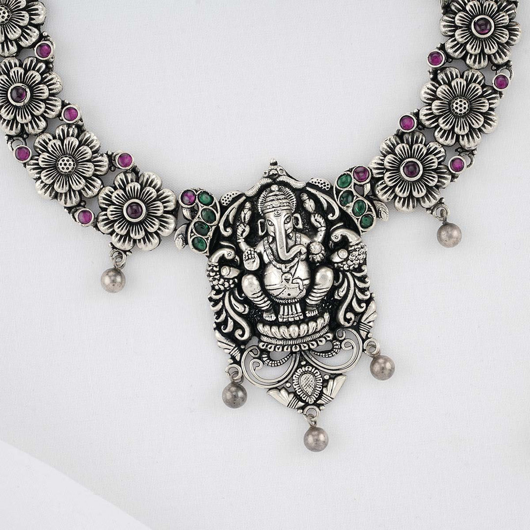 Kasni Divine Oxidised Necklace