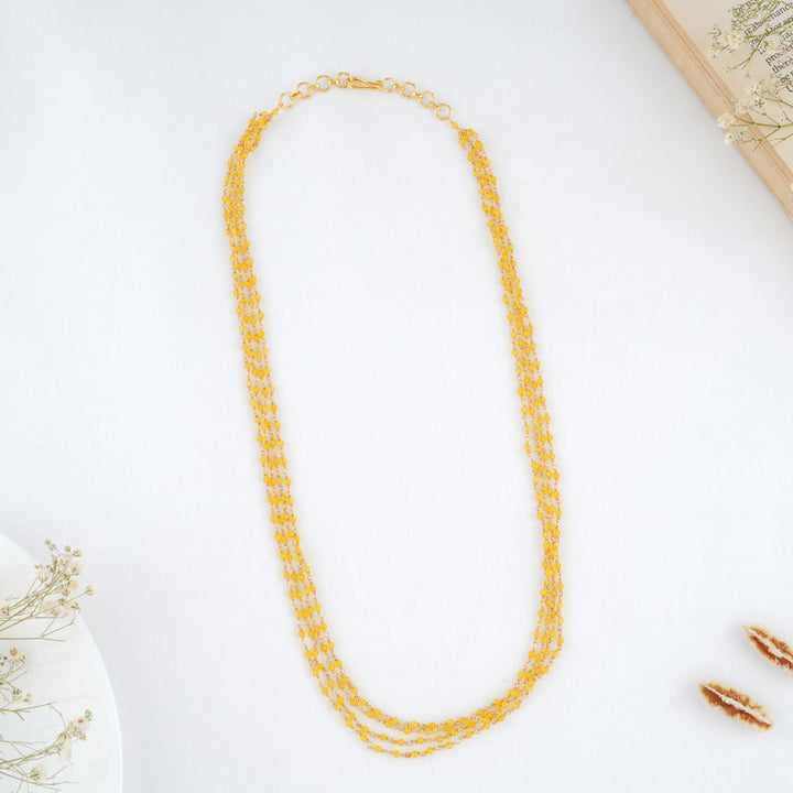 Mithula Yellow Beads Necklace