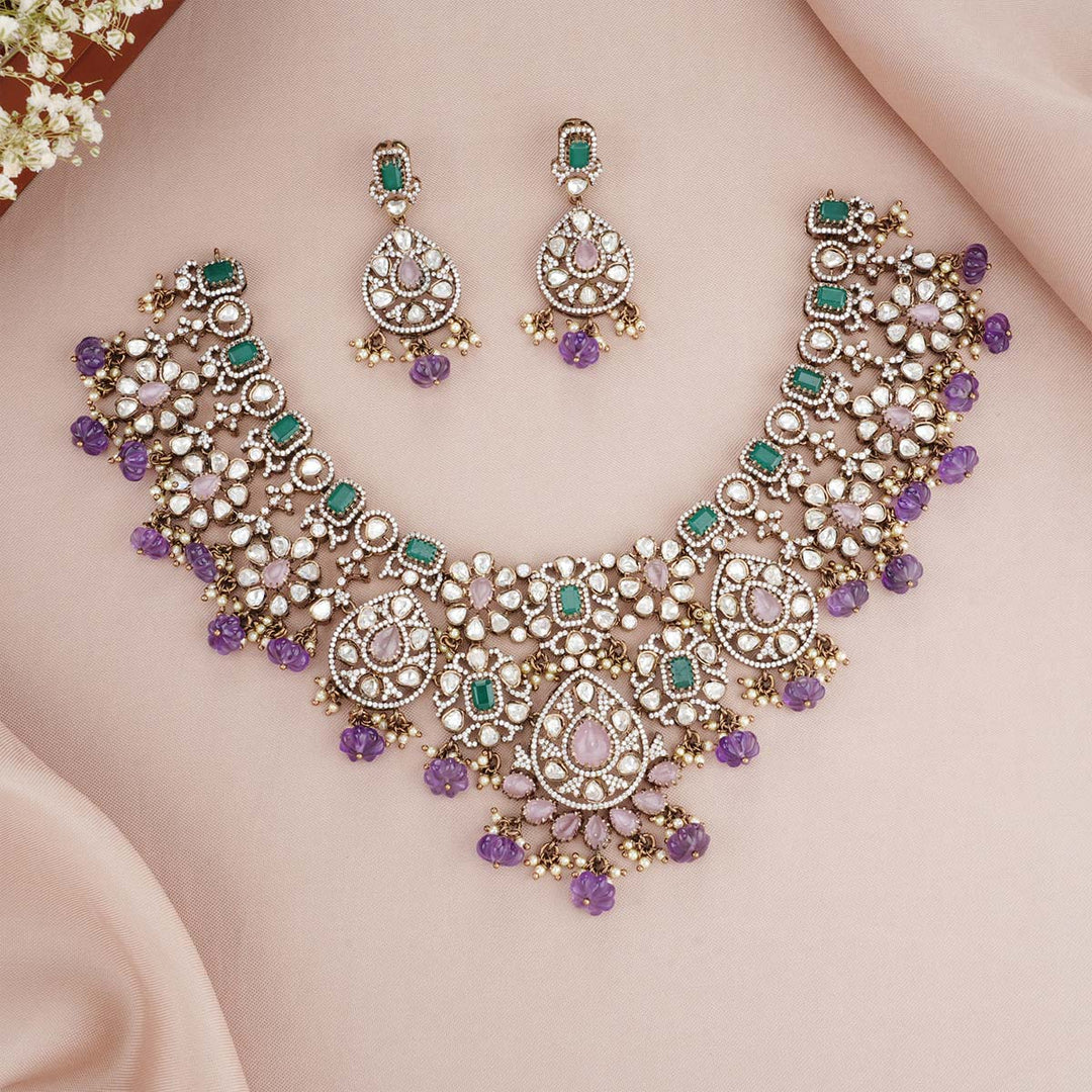 Blue beads Victorian Short Necklace Set – The Amethyst Store