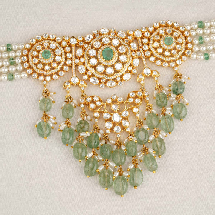 Ishanya Green Beads Choker Set