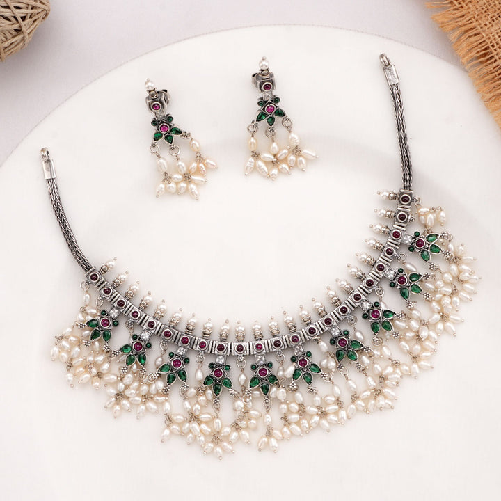 Yariga Oxidised Necklace Set