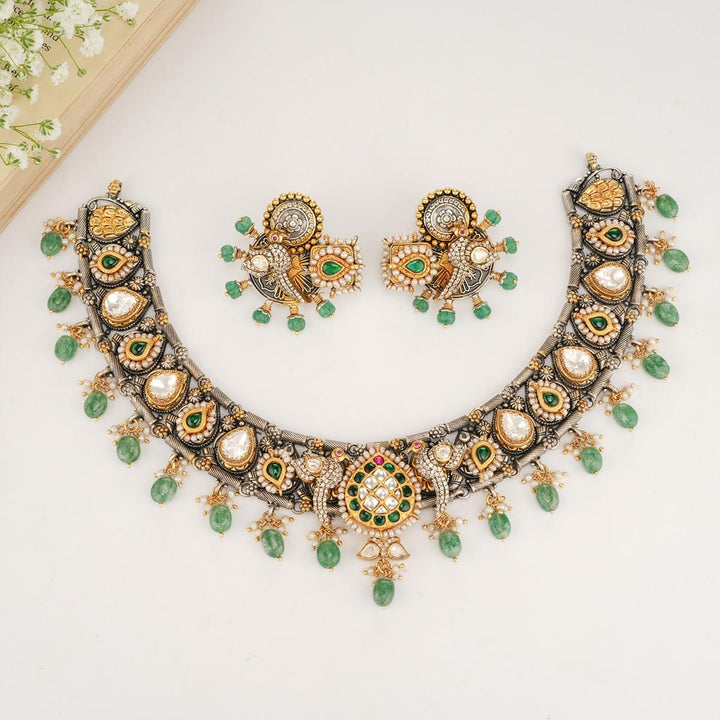 Sharvikha Oxidised Short Necklace Set
