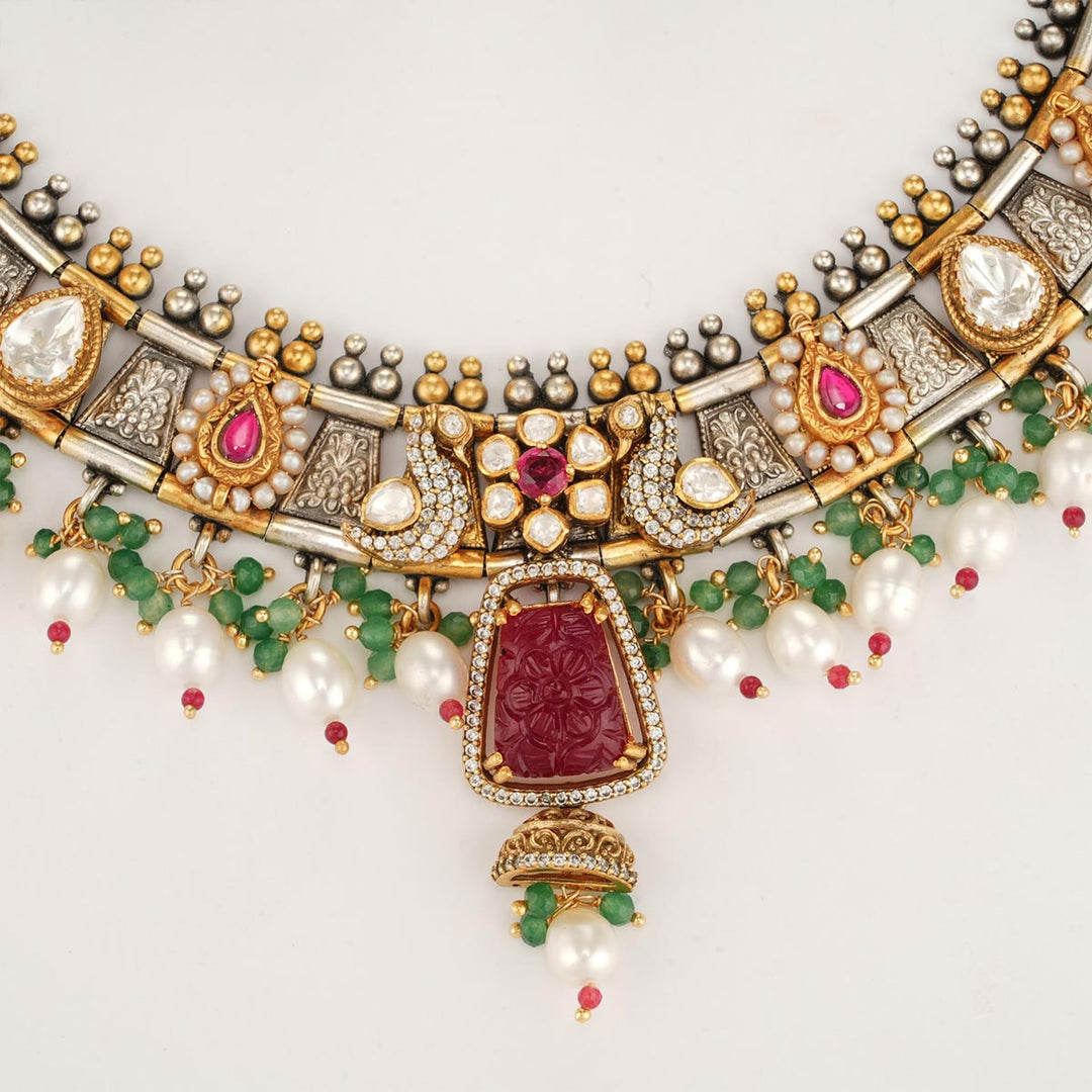 Mesmerizing Oxidised Short Necklace Set