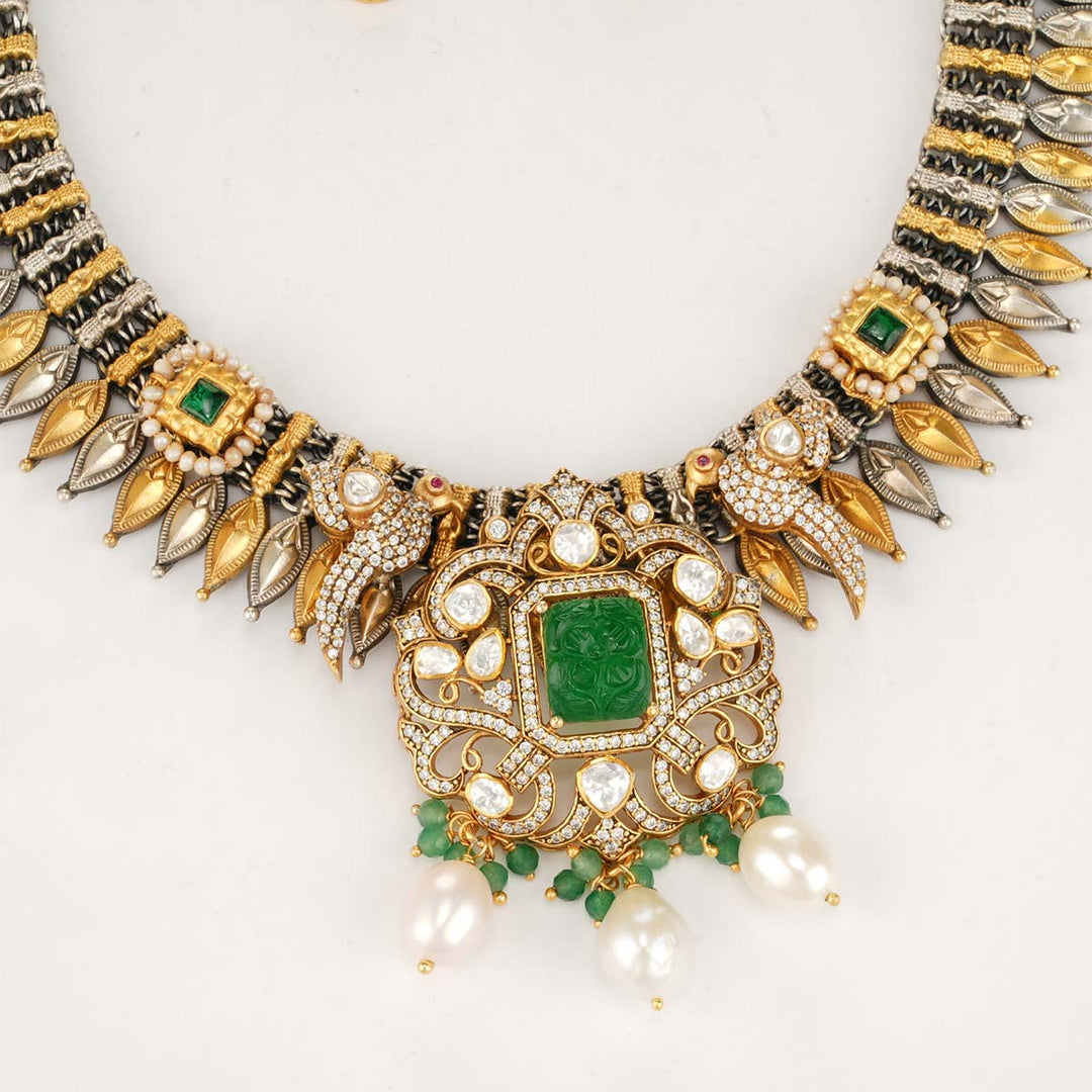 Gorgeous Oxidised Short Necklace Set