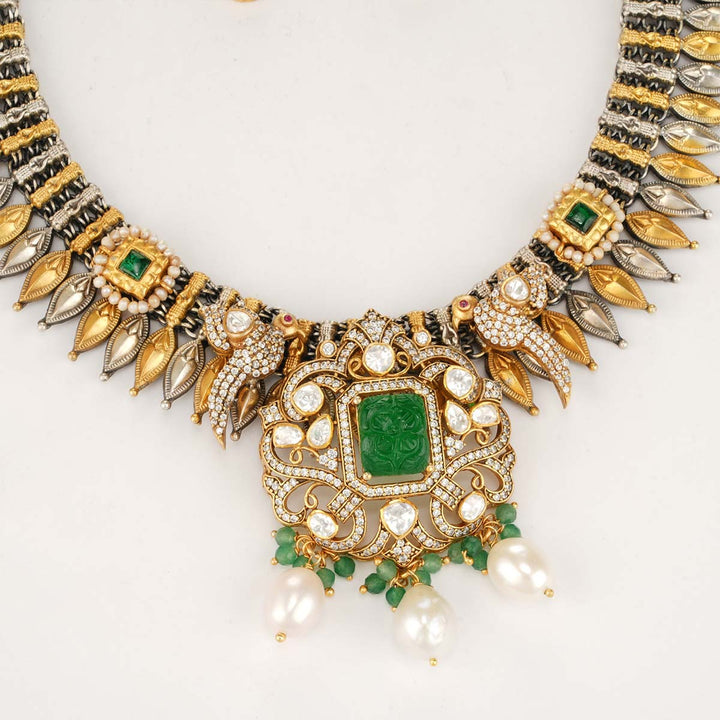 Gorgeous Oxidised Short Necklace Set