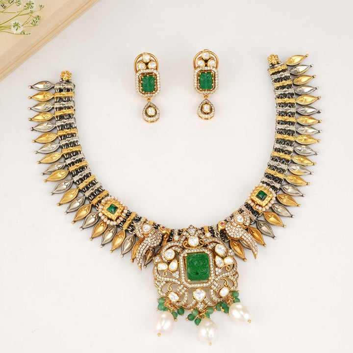 Gorgeous Oxidised Short Necklace Set