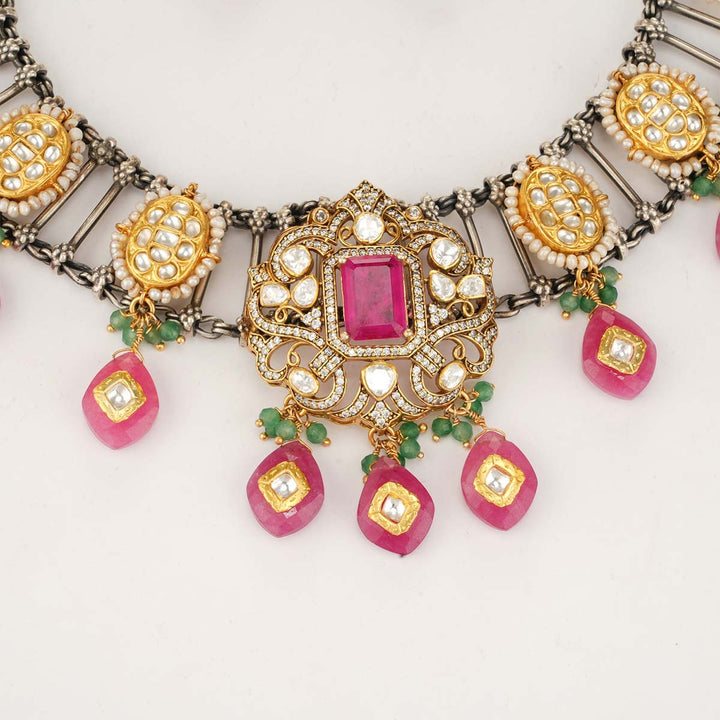 Amazing Oxidised Short Necklace Set