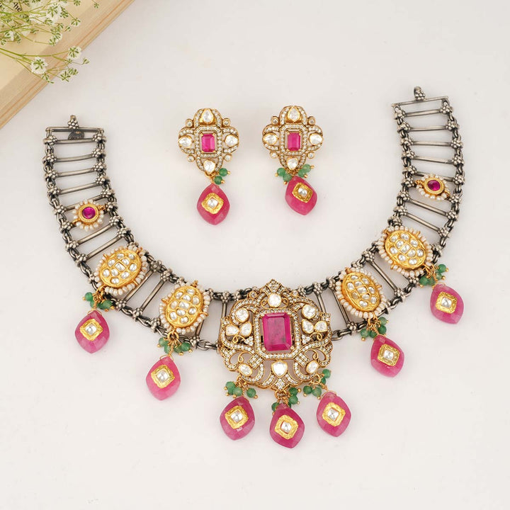 Amazing Oxidised Short Necklace Set